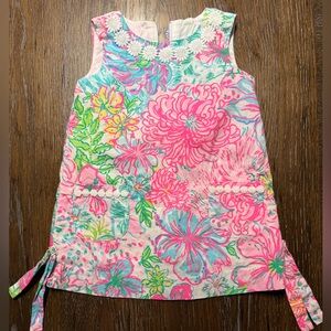 Lilly Pulitzer Pink & Aqua Girls Floral Shift Dress